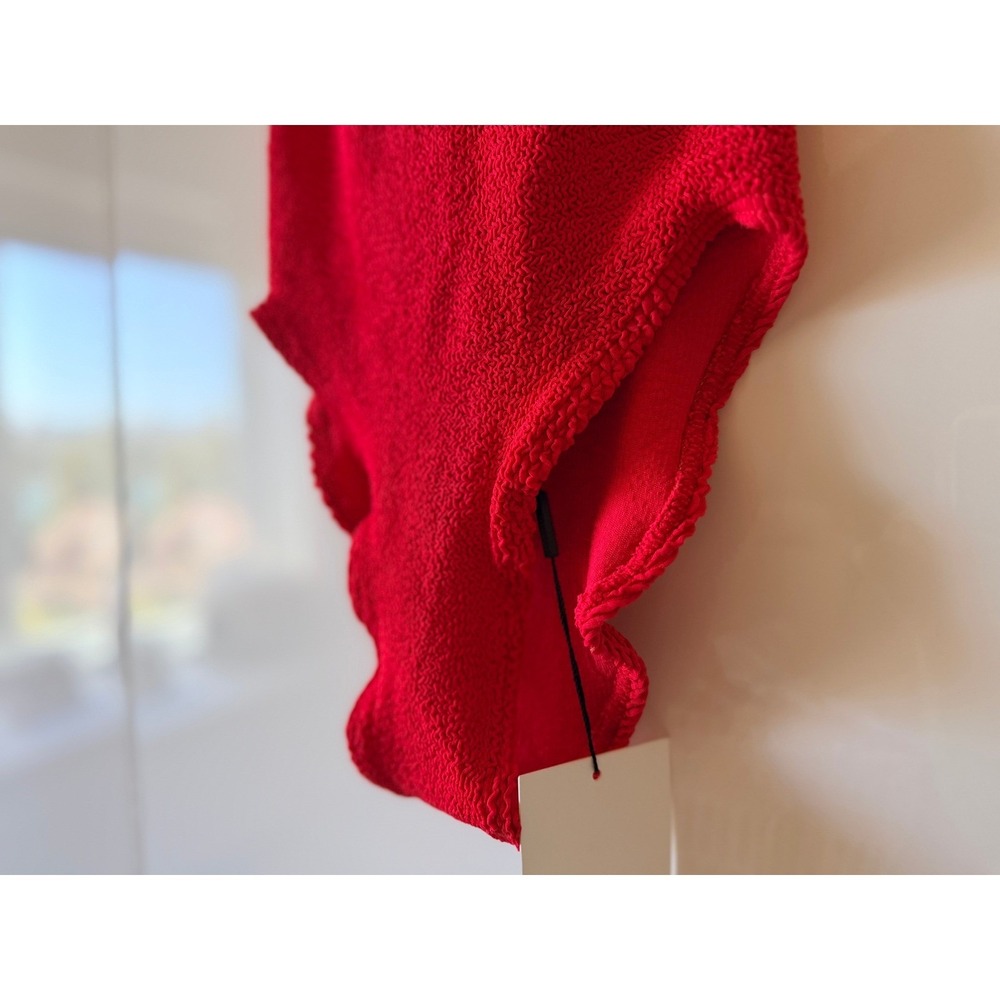 Bond-Eye Australia Red Crinkle One Piece Swimsuit NWT OS Fits XS-L - Picture 3 of 9